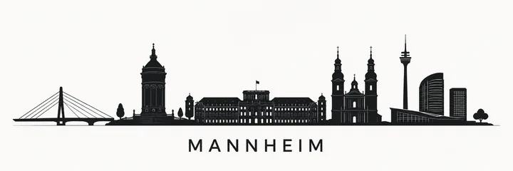 Skyline-Silhouette Mannheim